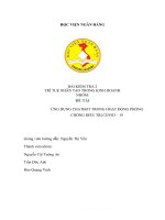 TRÍ TUỆ NHÂN tạo TRONG KINH DOANH NHÓM đề tài ỨNG DỤNG CHATBOT TRONG HOẠT ĐỘNG PHÒNG CHỐNG điều TRỊ COVID – 19 