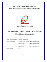 BÁO CÁO BÀI TẬP LỚN  HỌC PHẦN: ĐỒ ÁN THIẾT KẾ HỆ THỐNG NHÚNG  Đề tài: Bể thủy sinh thông minh