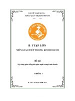 BI tập lớn môn GIAO TIẾP TRONG KINH DOANH đề tài kỹ năng giao tiếp phi ngôn ngữ trong kinh doanh 