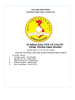 KĨ NĂNG GIAO TIẾP và THUYẾT TRÌNH TRONG KINH DOANH CHỦ đề kĩ NĂNG làm VIỆC NHÓM TRONG KINH DOANH 
