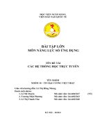 BÀI tập lớn môn NĂNG lực số ỨNG DỤNG tên đề tài các hệ THỐNG học TRỰC TUYẾN 