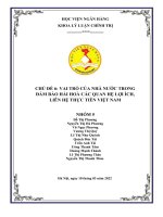 CHỦ đề 6 VAI TRÒ của NHÀ nước TRONG đảm bảo hài HOÀ các QUAN hệ lợi ÍCH, LIÊN hệ THỰC TIỄN VIỆT NAM 