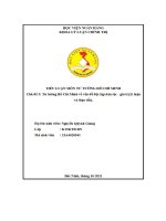 Giá trị lý luận và thực tiễn của tư tưởng hồ chí minh về độc lập dân tộc trong giai đoạn đổi mới, hội nhập ở nước ta hiện nay 