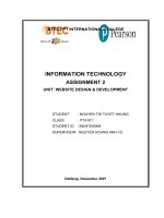INFORMATION TECHNOLOGY ASSIGNMENT 2 UNIT WEBSITE DESIGN  DEVELOPMENT 