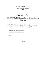 Phân tích vị trí, vai trò, nhiệm vụ của người giáo viên chủ nhiệm lớp ở trường Tiểu học