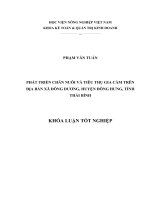 PHÁT TRIỂN CHĂN NUÔI VÀ TIÊU THỤ GIA CẦM TRÊN ĐỊA BÀN XÃ ĐÔNG DƯƠNG, HUYỆN ĐÔNG HƯNG, TỈNH THÁI BÌNH