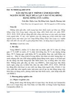 Xây dựng quy trình cảnh báo sớm nguồn nước mặt mùa cạn vào vùng đồng bằng sông Cửu Long