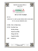 ĐỒ án tốt NGHIỆP đề tài  KHẢO sát và CHẾ tạo hệ THỐNG PHUN XĂNG điện tử của XE KIA MORNING 2015 