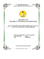 BÀI báo cáo học phần trí tuệ nhân tạo trong kinh doanh mô HÌNH NHẬN DIỆN KHUÔN mặt tại cây ATM đề tài của NGÂN HÀNG TECHCOMBANK 