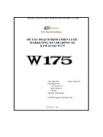 ĐỀ tài HOẠCH ĐỊNH CHIẾN lược MARKETING số CHO DÒNG XE KAWASAKI w175 