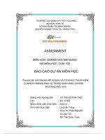 Chuyên đề xây DỰNG kế HOẠCH và tổ CHỨC THỰC HIỆN CONTENT MARKETING về TRANG bán HÀNG gà rán THƯƠNG HIỆU KFC 