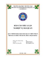 TIỂU LUẬN NGHIỆP vụ hải QUAN QUY TRÌNH KHAI báo hải QUAN TRÊN PHẦN mềm ECUS đối với HÀNG hóa NHẬP KHẨU