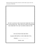 Đánh giá thực trạng phát triển bền vững ở Việt Nam giai đoạn 2011  2022 và đề xuất những giải pháp để phát triển bền vững Việt Nam trong thời gian tới