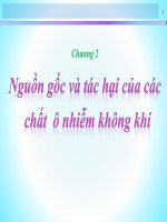 Bài giảng Hóa học môi trường không khí - Chương 2: Nguồn gốc và tác hại của các chất ô nhiễm không khí (TS. Nguyễn Nhật Huy)