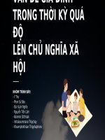 VẤN đề GIA ĐÌNH TRONG THỜI kỳ QUÁ độ lên CHỦ NGHĨA xã hội 