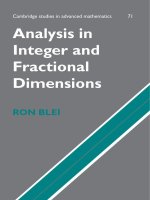 (Cambridge studies in advanced mathematics) ron blei   analysis in integer and fractional dimensions cambridge university press (2001) 