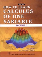 How to learn calculus of one variable vol  i  