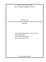 VẬN DỤNG PHƯƠNG PHÁP TRÒ CHƠI học tập TRONG dạy học môn TOÁN lớp 3