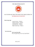 BÀI tập môn học PHÂN TÍCH,THIẾT kế hệ THỐNG THÔNG TIN hệ THỐNG QUẢN lý QUÁN nét