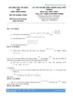 Đề toán vào lớp 10 chuyên Tiền Giang năm 2021