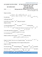 Đề toán vào lớp 10 chuyên Quảng Bình năm 2021