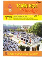 Tạp chí toán học và tuổi trẻ tháng 9 năm 2014 số 447