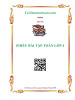 Phiếu bài tập cuối tuần toán 4 học kì 1