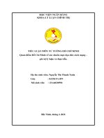 TIỂU LUẬN MÔN TƯ TƯỞNG HỒ CHÍ MINH Quan điểm Hồ Chí Minh về các chuẩn mực đạo đức cách mạng – giá trị lý luận và thực tiễn