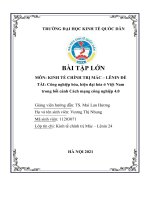 ĐỀ tài công nghiệp hóa, hiện đại hóa ở việt nam trong bối cảnh cách mạng công nghiệp 4 0 