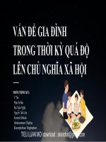 VẤN đề GIA ĐÌNH TRONG THỜI kỳ QUÁ độ lên CHỦ NGHĨA xã hội 
