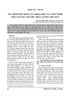 Xác định thứ hạng của khoa học và công nghệ Việt Nam qua số liệu trắc lượng thư mục