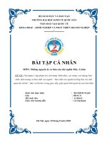 Vận dụng 3 cặp phạm trù nội dung  hình thức, cái riêng  cái chung, bản chất  hiện tượng và bản chất con người “bản chất con người là tổng hòa các mối quan hệ xã hộ 