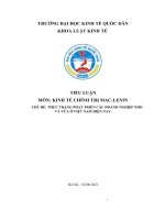 TIỂU LUẬN môn KINH tế CHÍNH TRỊ MAC LENIN CHỦ đề THỰC TRẠNG PHÁT TRIỂN các DOANH NGHIỆP NHỎ và vừa ở VIỆT NAM HIỆN NAY  
