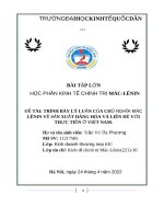 THỰC TRẠNG nền sản XUẤT HÀNG hóa t NAM 