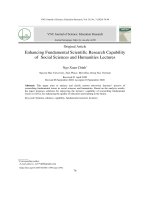 Nâng cao năng lực nghiên cứu cơ bản của giảng viên khoa học xã hội và nhân văn ở các trường đại học...