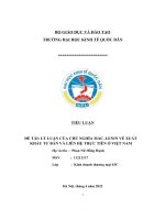 TIỂU LUẬN đề tài lý LUẬN của CHỦ NGHĨA MÁC–LENIN về XUẤT KHẨU tư bản và LIÊN hệ THỰC TIỄN ở VIỆT NAM 