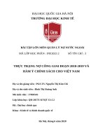THỰC TRẠNG NỢ CÔNG GIAI ĐOẠN 2010 2019 VÀ HÀM Ý CHÍNH SÁCH CHO VIỆT NAM
