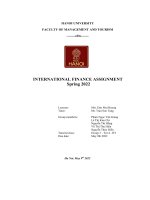 INTERNATIONAL FINANCE ASSIGNMENT spring 2022 