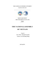 GROUP ASSIGNMENT THE FUNDAMENTALS OF LAWS TOPIC THE NATIONAL ASSEMBLY OF VIETNAM 