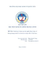 ĐỀ tài trình bày lý luận của chủ nghĩa mác lênin về khủng hoảng kinh tế và liên hệ với thực tiễn ở việt nam  