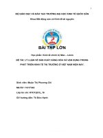 ĐỀ tài lý LUẬN về sản XUẤT HÀNG hóa và vận DỤNG TRONG PHÁT TRIỂN KINH tế THỊ TRƯỜNG ở VIỆT NAM HIỆN NAY  