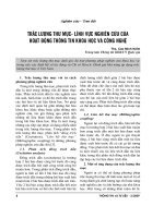 Trắc lượng thư mục- lĩnh vực nghiên cứu của hoạt động thông tin khoa học và công nghệ