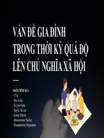 VẤN đề GIA ĐÌNH TRONG THỜI kỳ QUÁ độ lên CHỦ NGHĨA xã hội 