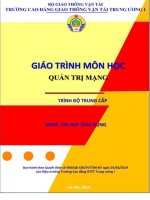 Giáo trình Quản trị mạng (Nghề Tin học ứng dụng  Trình độ Trung cấp)