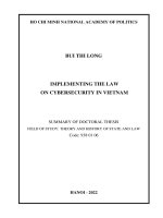 Tóm tắt tiếng anh: Thực hiện pháp luật về an ninh mạng ở Việt Nam.