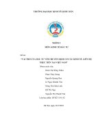 Đề tài VAI TRÒ của đầu tư với CHUYỂN DỊCH cơ cấu KINH tế  LIÊN hệ THỰC TIỄN tại VIỆT NAM 