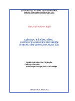 SKKN giáo dục kỹ năng sống – vai trò của giáo viên chủ nhiệm ở trung tâm GDNN GDTX ngọc lặc 