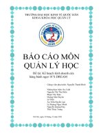 BÁO cáo môn QUẢN lý học đề tài kế hoạch kinh doanh cửa hàng bánh ngọt 18’s DREAM 