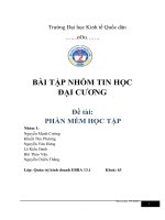 BÀI tập NHÓM TIN học đại CƯƠNG đề tài PHẦN mềm học tập 