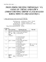 Giáo án Tiếng Anh 4 cả năm chuẩn 4 tiết /tuần đầy đủ chuẩn kiến thức năm 2018-2019